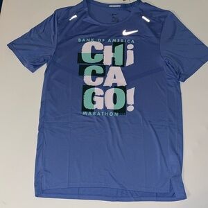 Nike Chicago Marathon men’s S running shirt  fit blue reflective 2023 BOA NWT